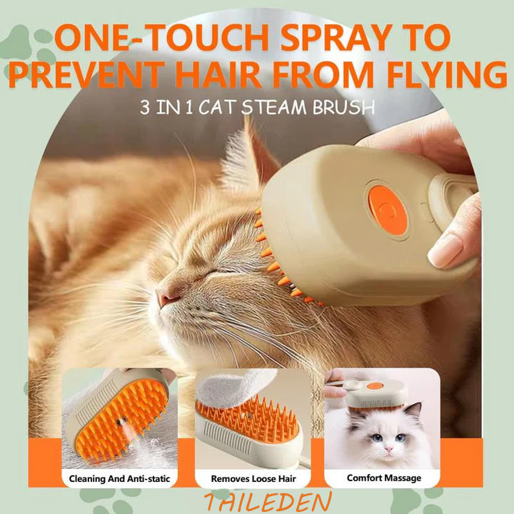 TAILEDEN 3 in 1 Steam Brush, Comb and Pet Hair Remover