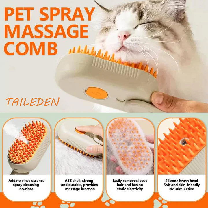 TAILEDEN 3 in 1 Steam Brush, Comb and Pet Hair Remover