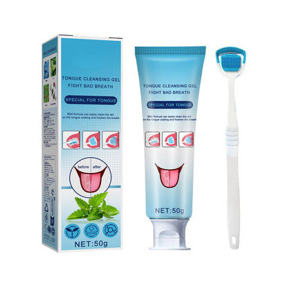 Tongue cleaning gel with brush🔥Discounts you won't believe🔥