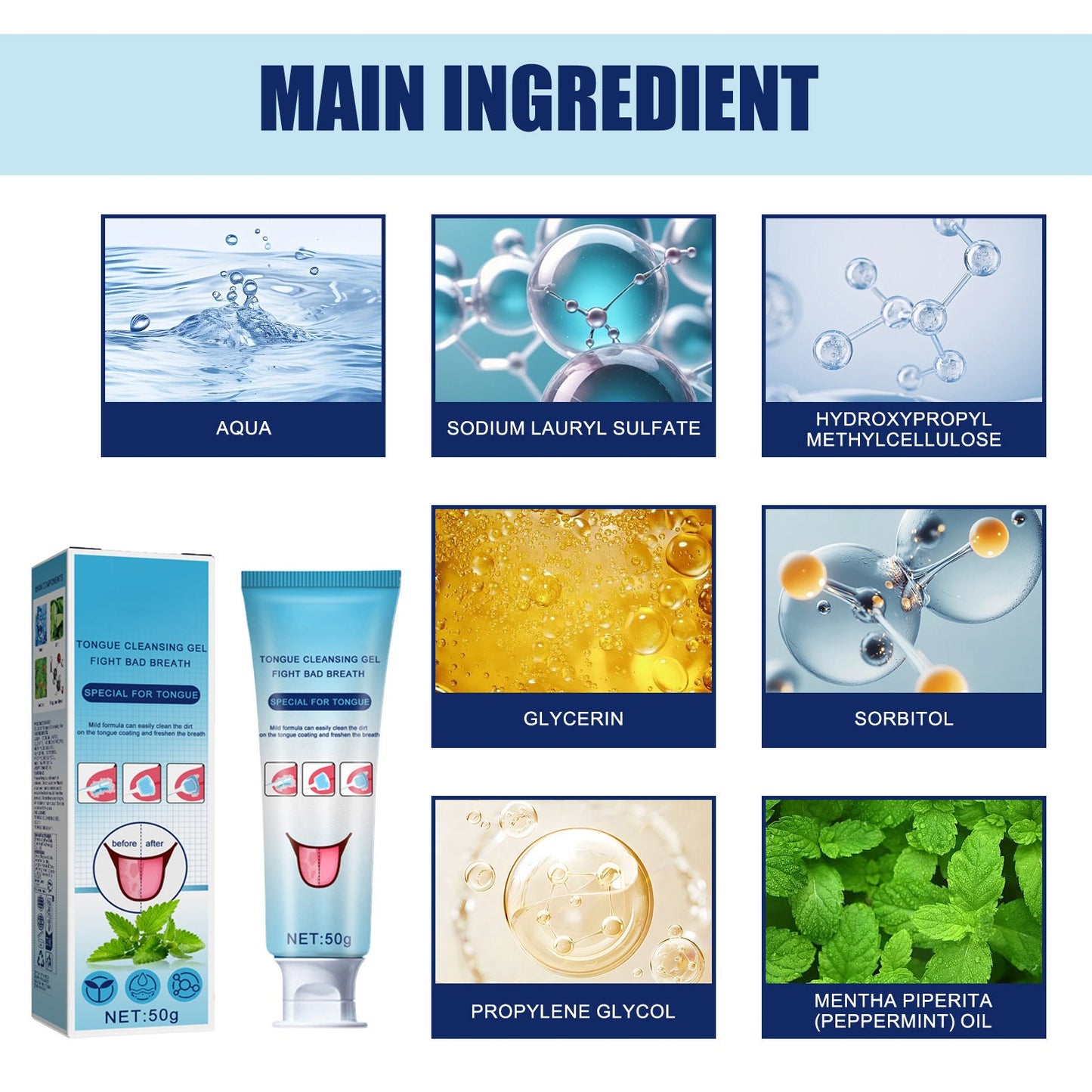 Tongue cleaning gel with brush🔥Discounts you won't believe🔥