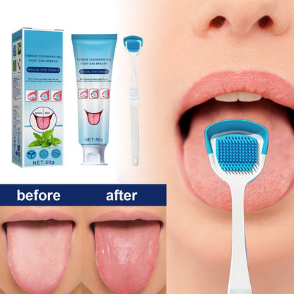 Tongue cleaning gel with brush🔥Discounts you won't believe🔥