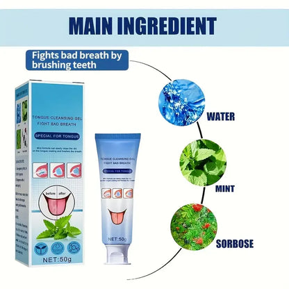 Tongue cleaning gel with brush🔥Discounts you won't believe🔥